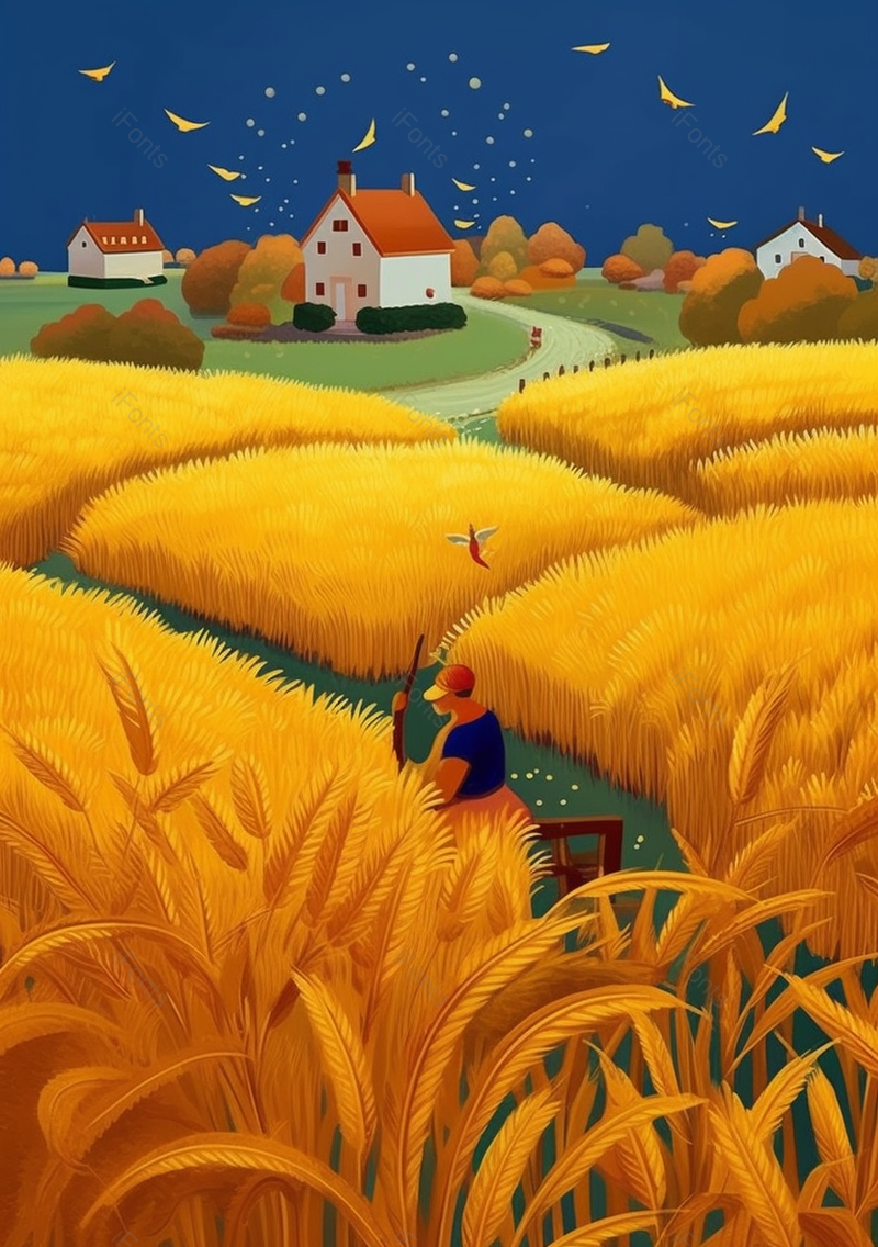 24节气芒种插画背景,插画/手绘图,插画/手绘图库,插画/手绘图下载,插画/手绘